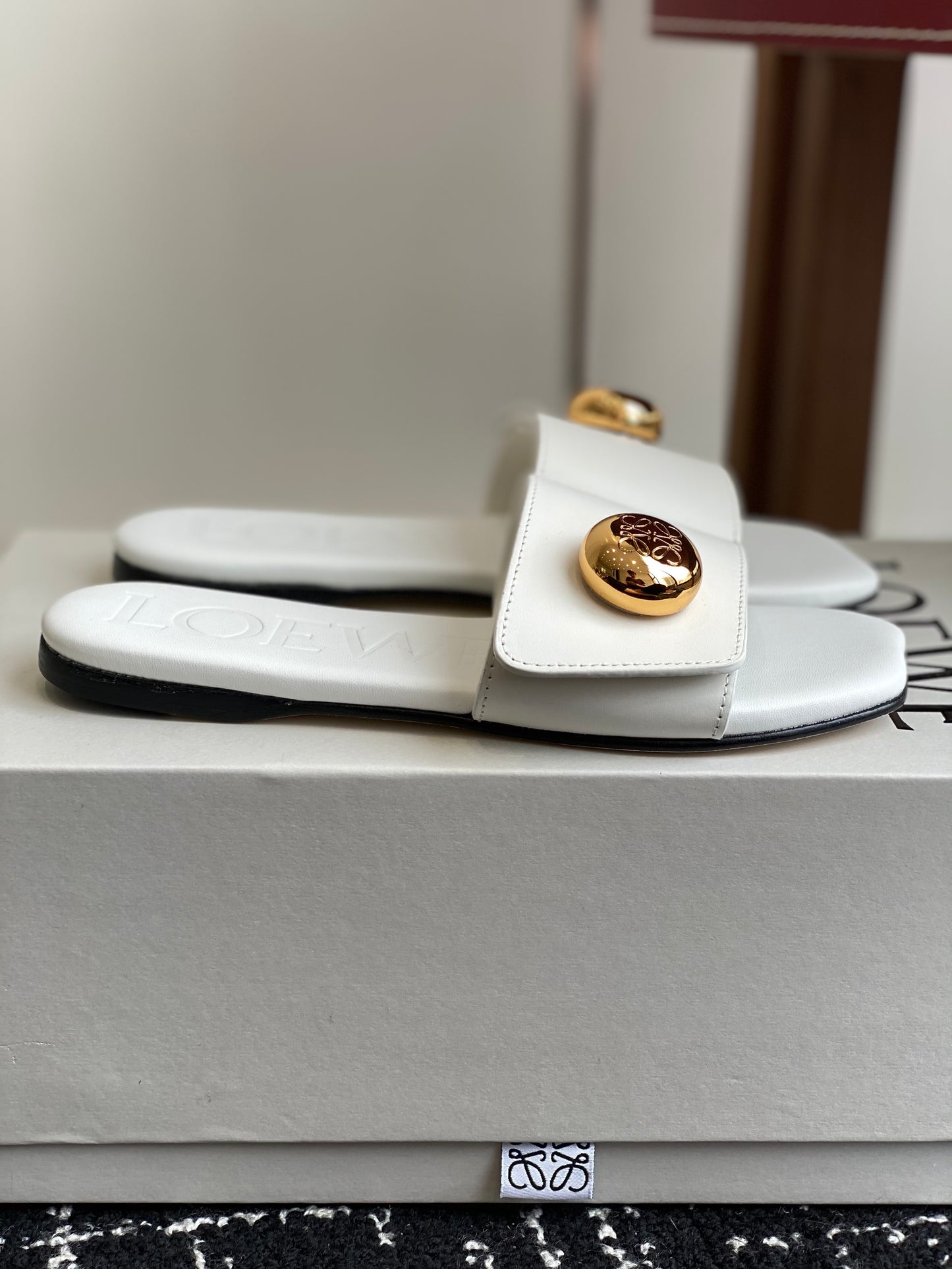 Loewe-slippers 25ss White Spring/Summer New Flat Slippers