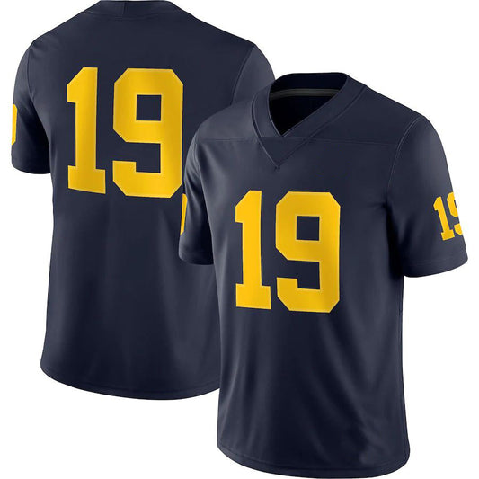 #19 M.Wolverines Jordan Brand Game Jersey Navy Stitched American College Jerseys