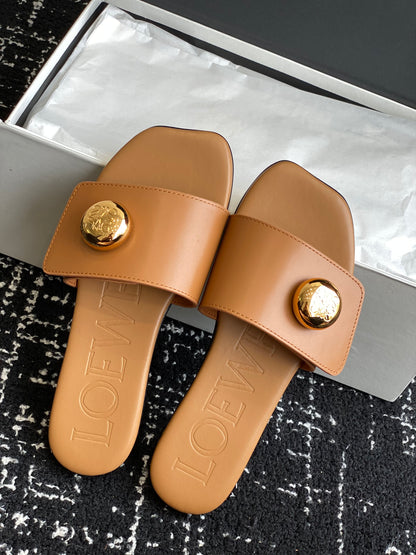 Loewe-slippers 25ss Brown Spring/Summer New Flat Slippers