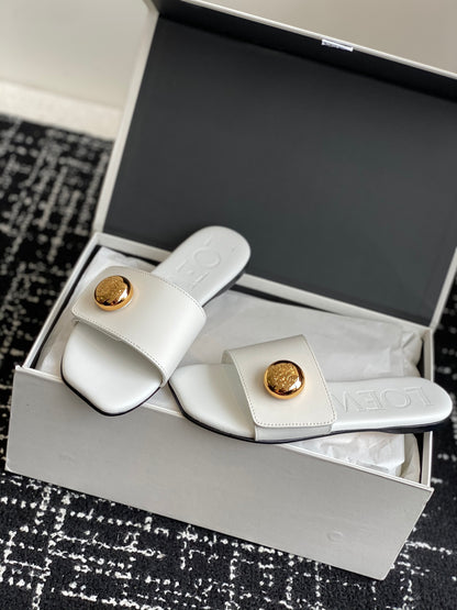 Loewe-slippers 25ss White Spring/Summer New Flat Slippers