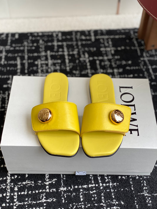 Loewe-slippers 25ss Yellow Spring/Summer New Flat Slippers