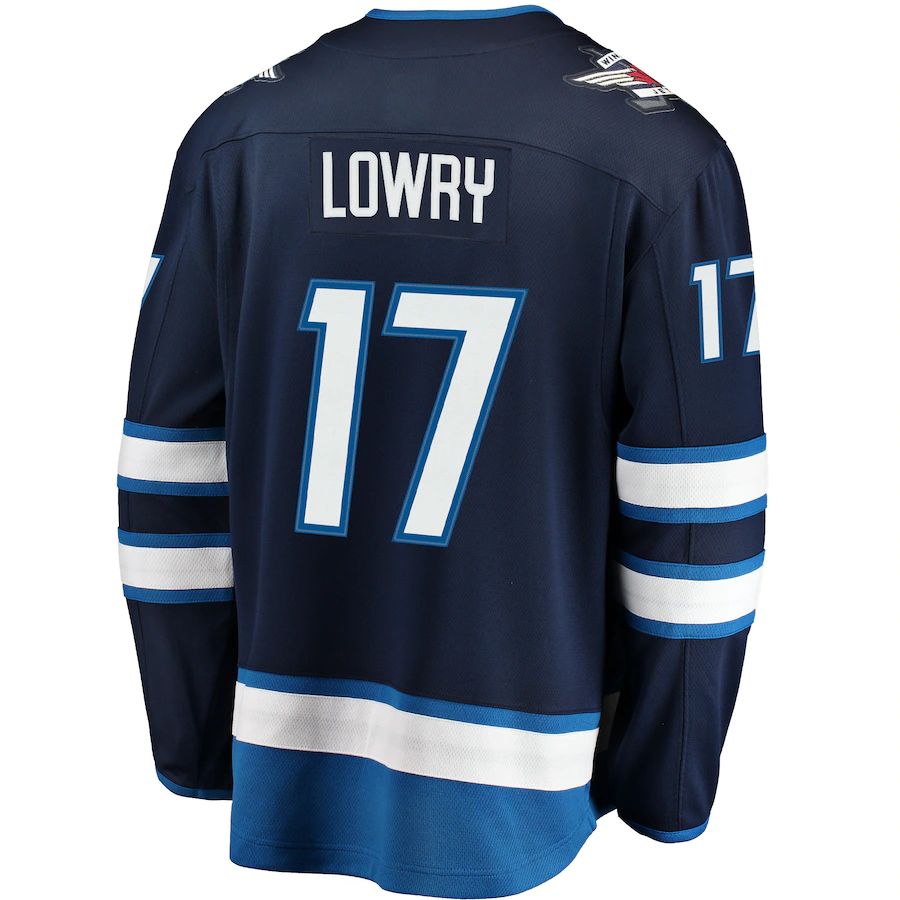 W.Jets #17 Adam Lowry Fanatics Branded Breakaway Replica Jersey Navy Stitched American Hockey Jerseys LINKS