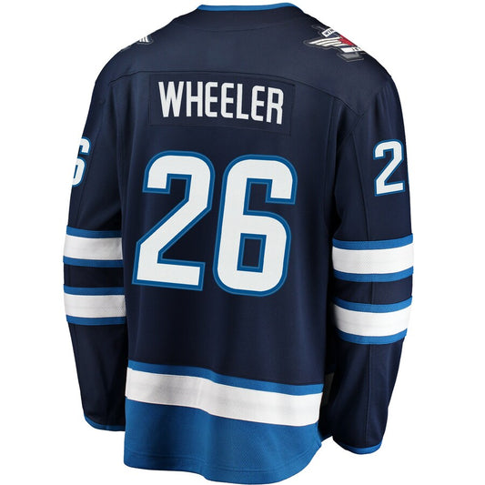 W.Jets #26 Blake Wheeler Fanatics Branded Breakaway Replica Jersey Navy Stitched American Hockey Jerseys LINKS