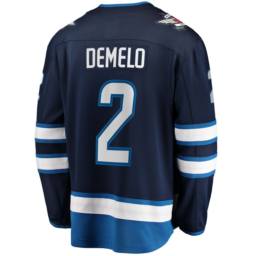 W.Jets #2 Dylan DeMelo Fanatics Branded Breakaway Player Jersey Navy Stitched American Hockey Jerseys LINKS