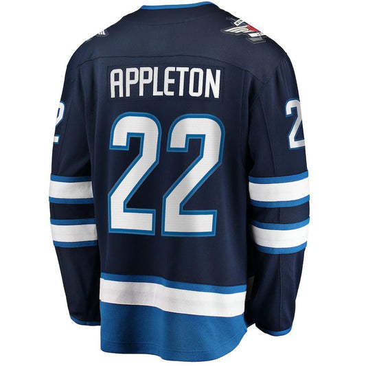 W.Jets #22 Mason Appleton Fanatics Branded Home Breakaway Jersey  Navy Stitched American Hockey Jerseys LINKS