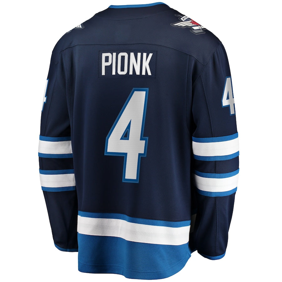 W.Jets #4 Neal Pionk Fanatics Branded Home Breakaway Player Jersey Navy Stitched American Hockey Jerseys LINKS