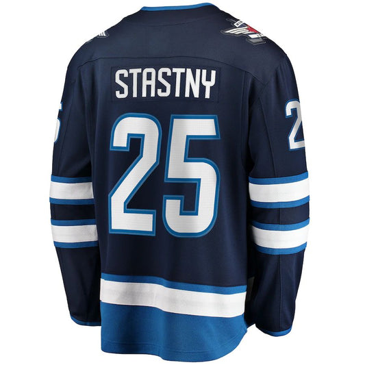 W.Jets #25 Paul Stastny Fanatics Branded Breakaway Player Jersey Navy Stitched American Hockey Jerseys LINKS