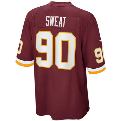W.Football Team #90 Montez Sweat Burgundy Game Jersey Stitched American Football Jerseys