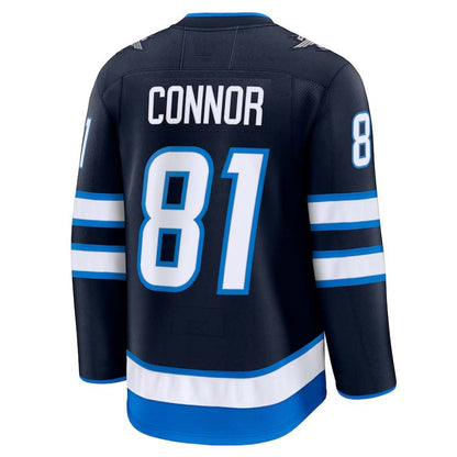 W.Jets #81 Kyle Connor Fanatics Home Premium Jersey - Navy Stitched American Hockey Jerseys LINKS