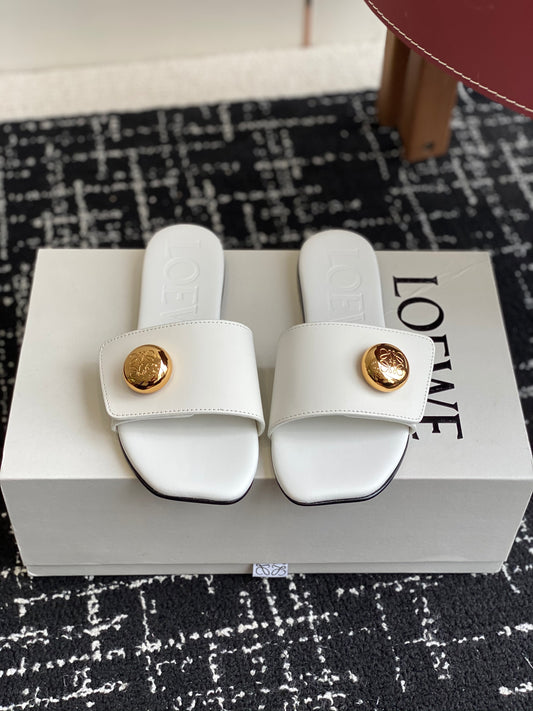 Loewe-slippers 25ss White Spring/Summer New Flat Slippers