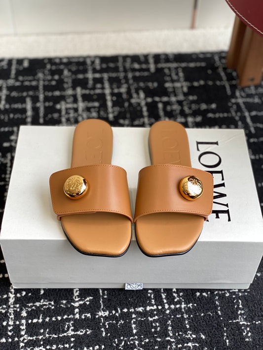 Loewe-slippers 25ss Brown Spring/Summer New Flat Slippers