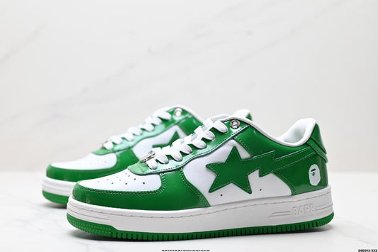 Bape-Shoes Green Sk8 Sta Low Casual Sports Shoes