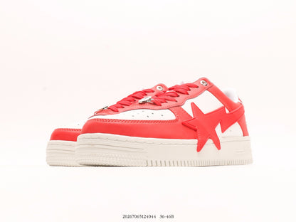 Bape-Shoes Classic Lacquer Leather Low cut Sports Leisure Board Shoes