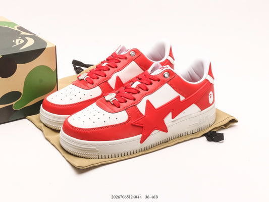Bape-Shoes Classic Lacquer Leather Low cut Sports Leisure Board Shoes